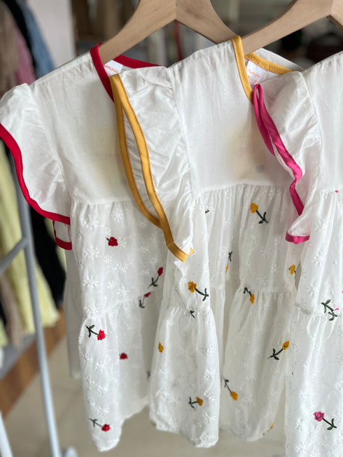 Floral Embroidered Cute Ladies Tops